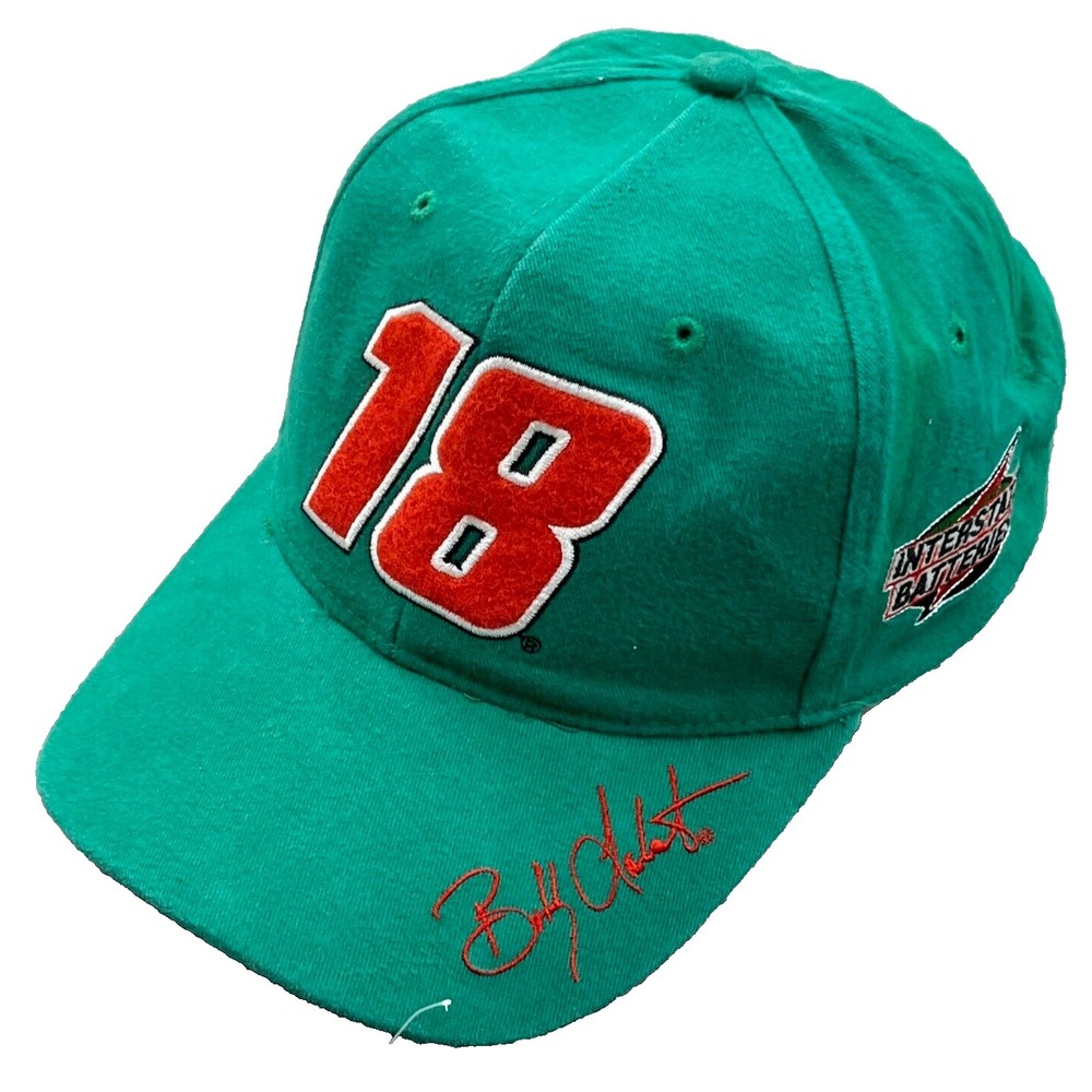 Vintage Nascar Hat Cap Green Bobby Labonte Racing  Strap Back Adjustable 90s Y2K